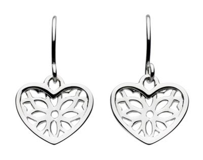 Sterling Silver Talisman Heart Drop Earrings